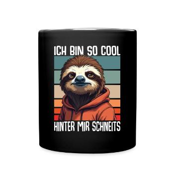 I'm So Cool Behind Me Snow Sloth - Full Colour Mug - black - Front