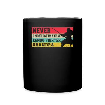 Never underestimate a Kendo Fighter grandpa Kendo - Full Colour Mug - black - Front