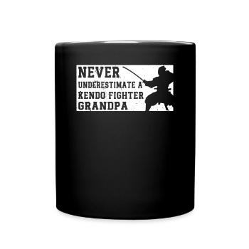 Never underestimate a Kendo Fighter grandpa Kendo - Full Colour Mug - black - Front