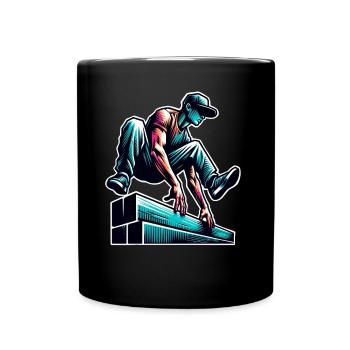 Parkour - Tasse einfarbig - Schwarz - Vorne