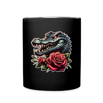 Krokodil - Tasse einfarbig - Schwarz - Vorne