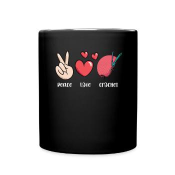 Paix Amour Crochet Artisanat Art - Mug uni - noir - Devant