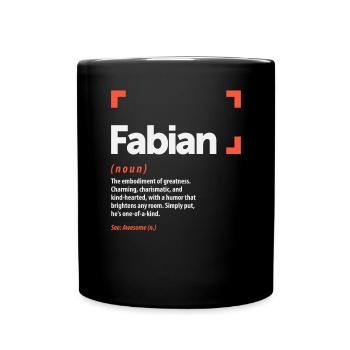 Fabian Definition Personalized Name Fabian - Full Colour Mug - black - Front