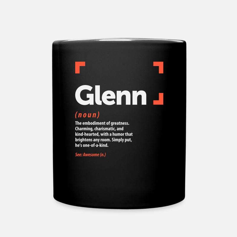 Glenn Definition Personalized Name Glenn - Full Colour Mug - black
