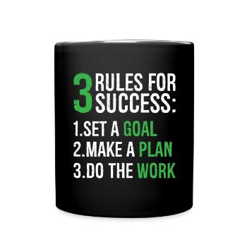 3 rules for success - Tasse einfarbig - Schwarz - Vorne