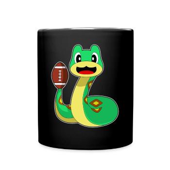 Schlange American Football Sport - Tasse einfarbig - Schwarz - Vorne