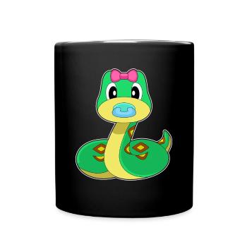 Snake Baby Pacifier - Full Colour Mug - black - Front