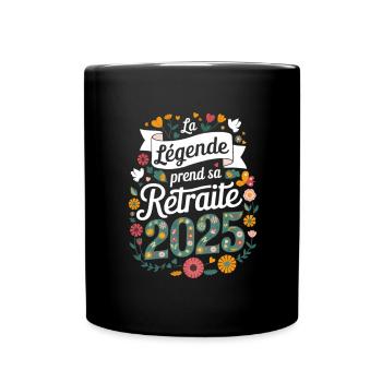 The Legend Retires 2025 Gift Women - Full Colour Mug - black - Front