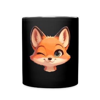 Füchse Fuchs - Tasse einfarbig - Schwarz - Vorne