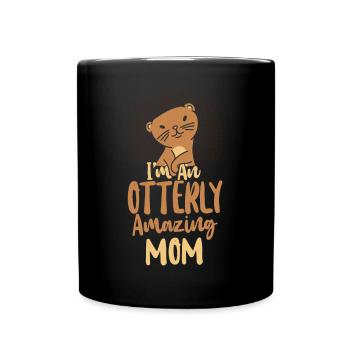 Otter Mom Pun I'm An Otterly - Tasse einfarbig - Schwarz - Vorne