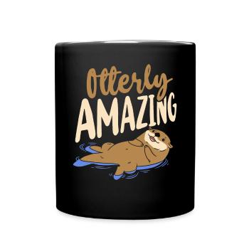 Otter Pun Otterly Amazing - Tasse einfarbig - Schwarz - Vorne