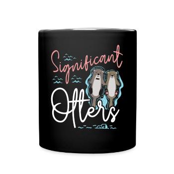 Otter Pun Significant Otter - Tasse einfarbig - Schwarz - Vorne