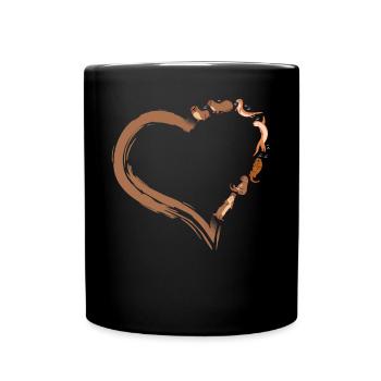 Cœur de loutre - Mug uni - noir - Devant