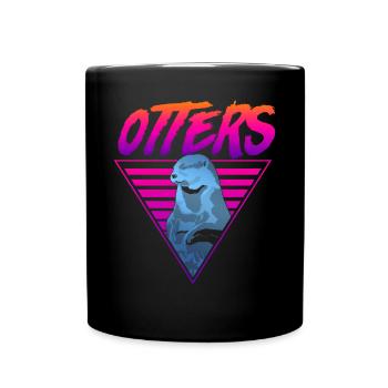 Otter 80s 90s Retro Vintage Otters - Full Colour Mug - black - Front