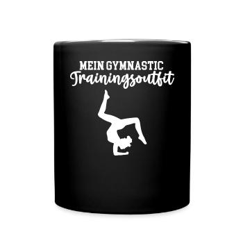 Gymnastic Trainingsshirt Turnerin Gymnastik Turnen - Tasse einfarbig - Schwarz - Vorne