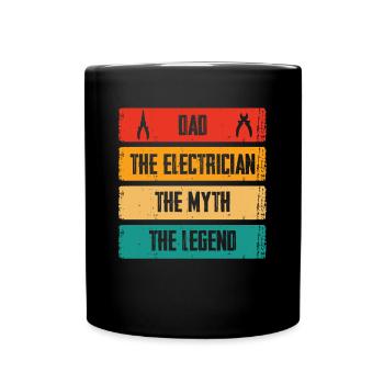Dad the Electrician The Legend - Full Colour Mug - black - Front