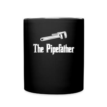 The Pipefather Lustiges Klempner Motiv - Tasse einfarbig - Schwarz - Vorne