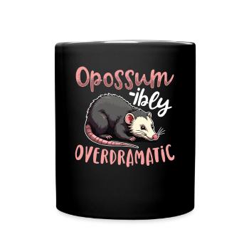 Opossum-ibly Overdramatic Funny Possum Word Game - Full Colour Mug - black - Front