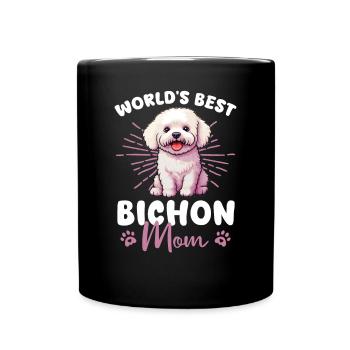 Bichon Frise Groovy Bichon Mom - Tasse einfarbig - Schwarz - Vorne