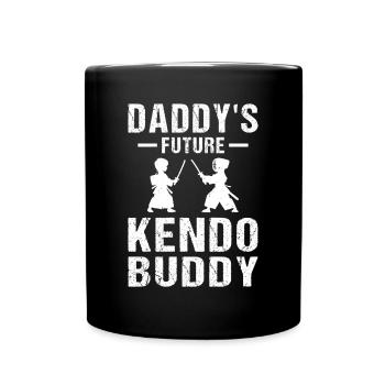 Daddy's Future Kendo Buddy - Kids Kendo Fighter - Full Colour Mug - black - Front