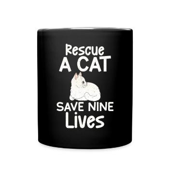 Cat Rescue Gifts - Tasse einfarbig - Schwarz - Vorne
