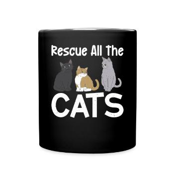 Cat Rescue Gifts - Tasse einfarbig - Schwarz - Vorne