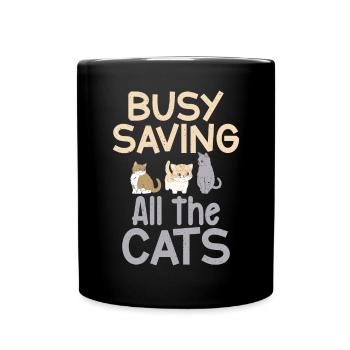 Cadeaux de sauvetage de chat - Mug uni - noir - Devant