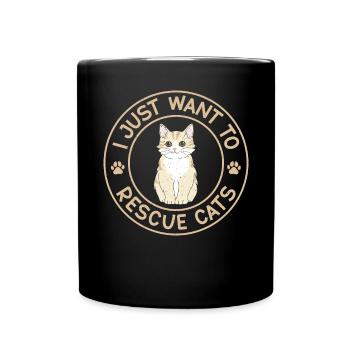 Cadeaux de sauvetage de chat - Mug uni - noir - Devant