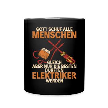 Elektroniker Elektrik Beruf Volt Elektrotechnik - Tasse einfarbig - Schwarz - Vorne