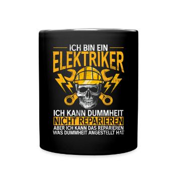 Electronics Technician Electrics Profession Volt Electrical Engineering - Full Colour Mug - black - Front