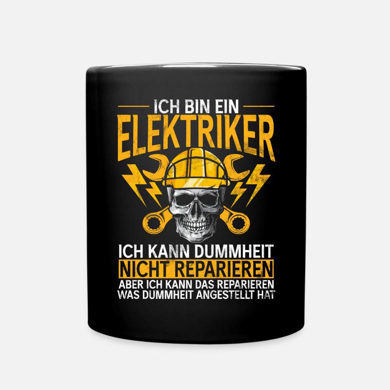 Elektroniker Elektrik Beruf Volt Elektrotechnik - Tasse einfarbig - Schwarz