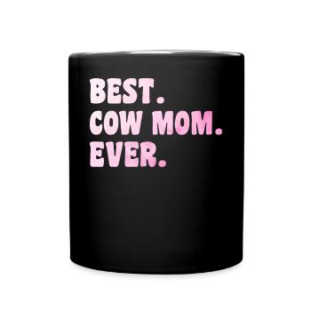 Beste Kuh-Mutter aller Zeiten Rinderfärse - Tasse einfarbig - Schwarz - Vorne