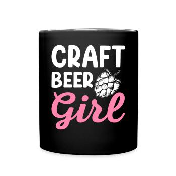 Bière artisanale fille drôle maison brasserie houblon brasseur - Mug uni - noir - Devant
