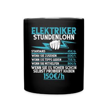Electronics Technician Electrics Profession Volt Electrical Engineering - Full Colour Mug - black - Front