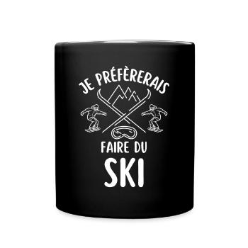 Sports d hiver faire du ski - Mug uni - noir - Devant