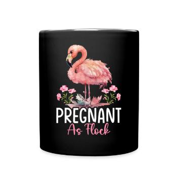 Flamingo Pregnant Flock Pregnant Woman as Flock - Full Colour Mug - black - Front