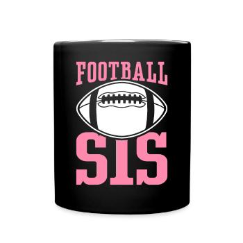 Football Sister Football Player Sister - Full Colour Mug - black - Front