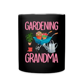 Gardening Grandma Gardener Woman Plant Lover - Full Colour Mug - black - Front