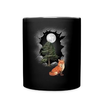 Fox Foxes Vixen Mystical Nature Child - Full Colour Mug - black - Front