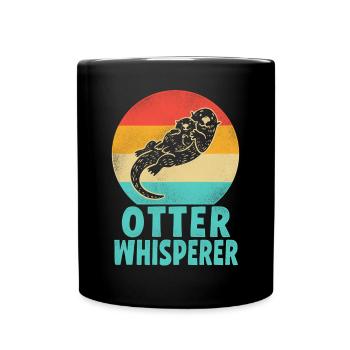Otter Retro Vintage Otter - Tasse einfarbig - Schwarz - Vorne