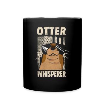 Otter American Flag Otter - Tasse einfarbig - Schwarz - Vorne
