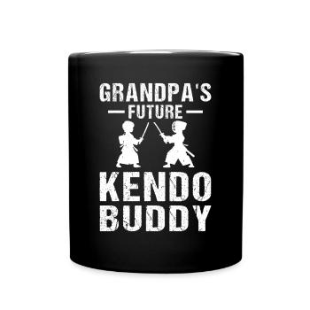 Grandpa's Future Kendo Buddy - Kids Kendo Fighter - Full Colour Mug - black - Front
