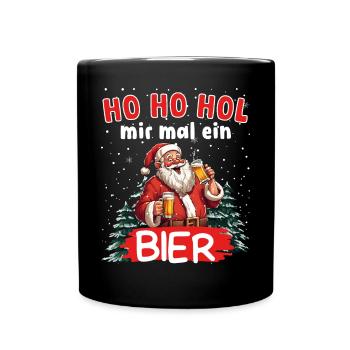 Ho Ho Hol Me Un Motif De Noël De Bière Avec - Mug uni - noir - Devant