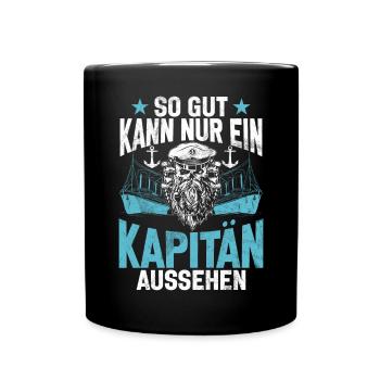 Capitaine à voile Dire bateau Voilier Capitaine - Mug uni - noir - Devant