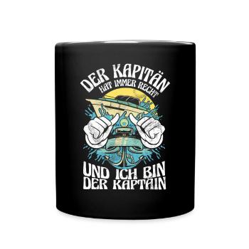 Capitaine à voile Dire bateau Voilier Capitaine - Mug uni - noir - Devant