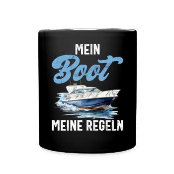 Capitaine à voile Dire bateau Voilier Capitaine - Mug uni - noir - Devant