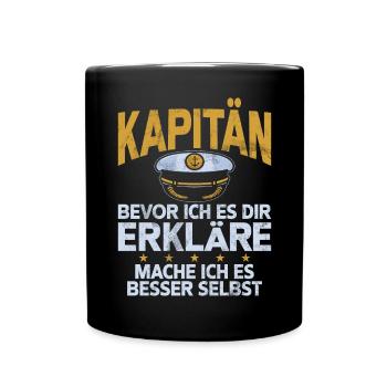 Capitaine à voile Dire bateau Voilier Capitaine - Mug uni - noir - Devant