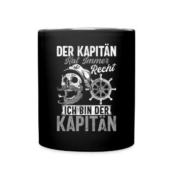 Capitaine à voile Dire bateau Voilier Capitaine - Mug uni - noir - Devant
