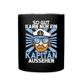 Capitaine à voile Dire bateau Voilier Capitaine - Mug uni - noir - Devant