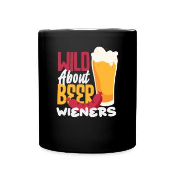 Sausages And Beer Enthusiast Hot Dog - Full Colour Mug - black - Front